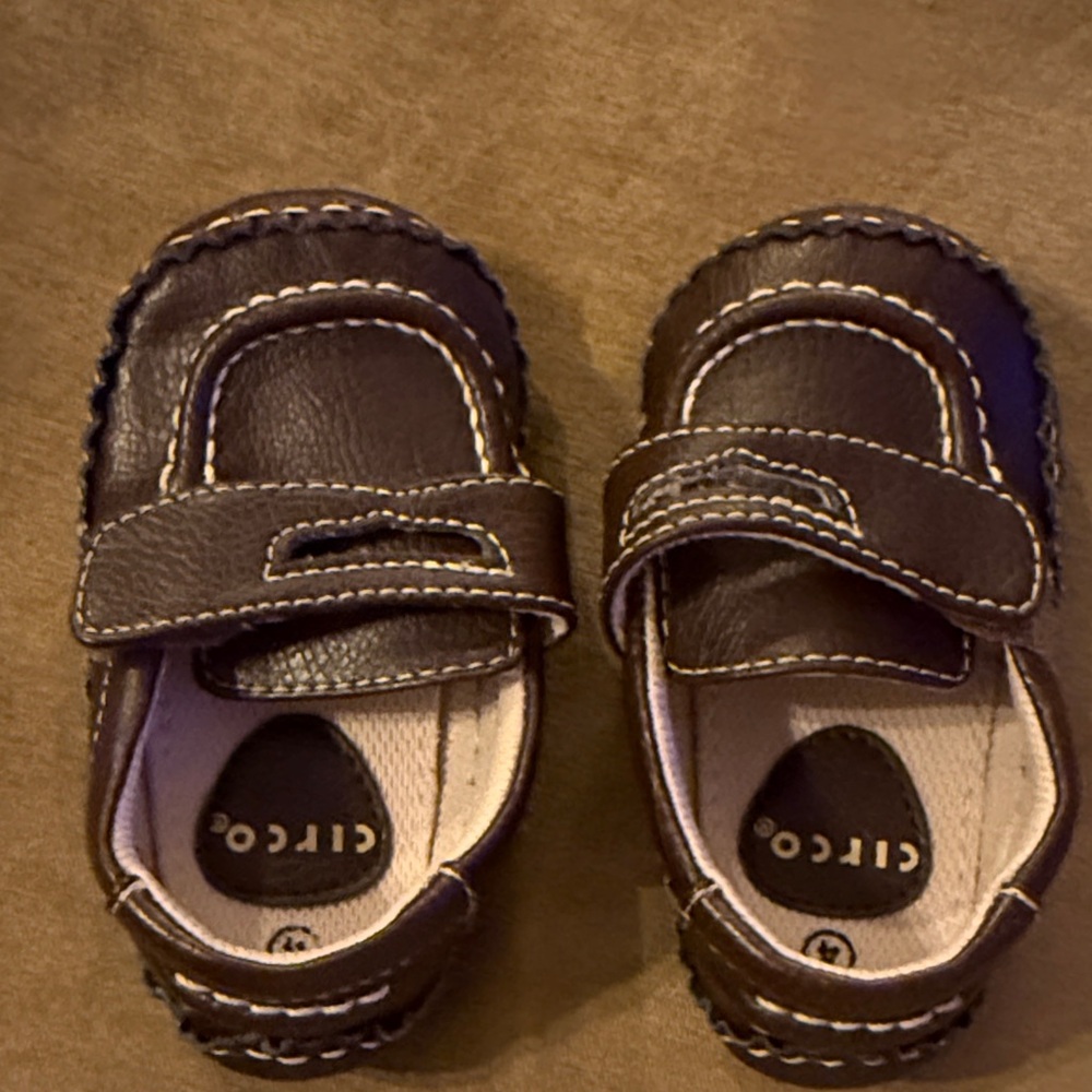 Circo Dark Brown Moccasin-Style Velcro Kids Shoes